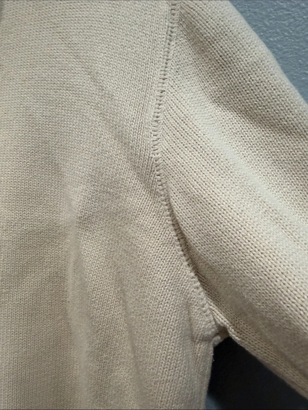 Vintage Eddie Bauer Zip-Up Pullover Oat Fisherman Knit Rib Sweater Baumwolle M